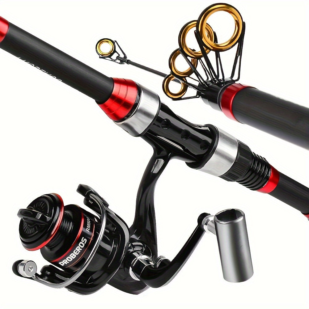 Ultralight Carbon Fishing Rod Set with Spinning Wheel and Long Cast Capability - Complete Tackle Package for Sea Fishing