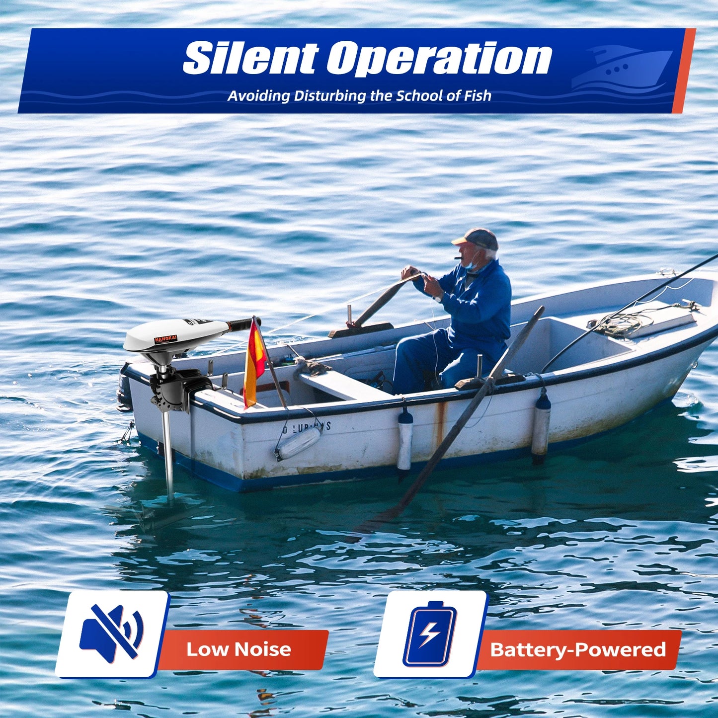 Electric Outboard Motor Trolling Motor Adjustable Electric Outboard Engine 5 Forward Gears and 2 Reverse Gears 660W 12V