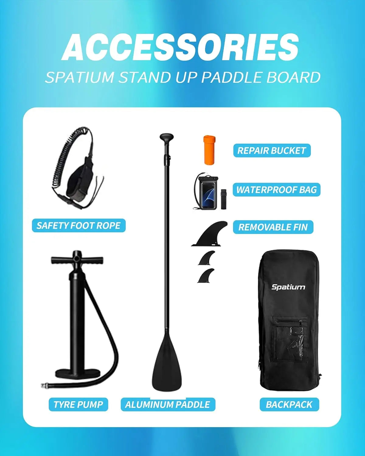 Spatium Inflatable Paddle Board, Stand Up Paddle Board, Sup Board for Adults with Premium Sup Accessories