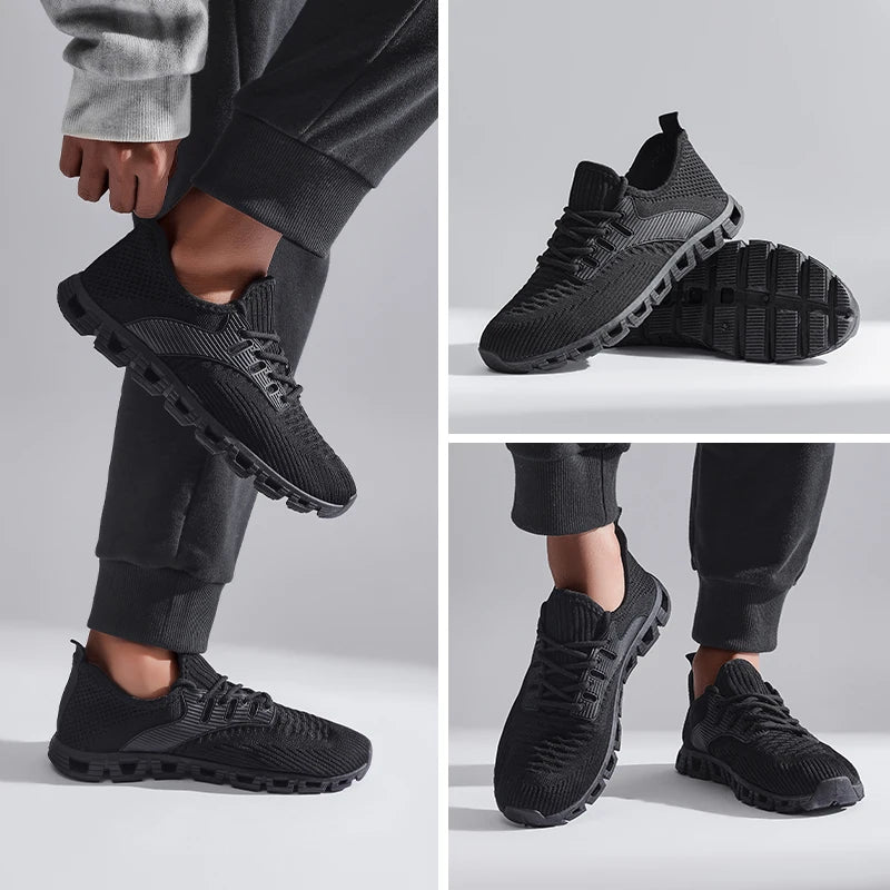 Unisex Breathable Mesh Running Shoes w/Comfort Cushion & Wide Size, Low-Top Sneakers for Jogging/Casual Sports - Durable Comfort