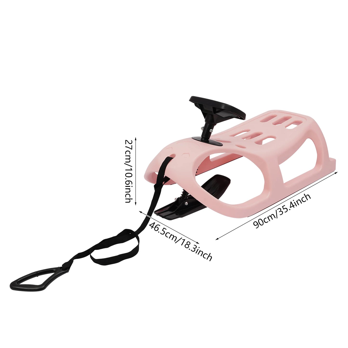 Snow Sled Single Rider Winter Sleigh Outdoor Snow Sled for Toddlers & Kids For Snowy Hills