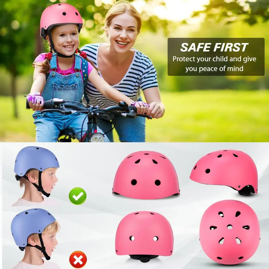 8 Pcs Kids Bike Helmets Bulk CPSC Certified Toddler Skateboard Adjustable Kids Bike Helmet Ages 58 Years Old Boys Girls for Skat