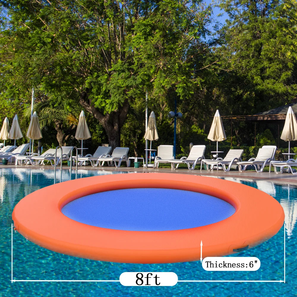 Spot 2025 new round floating ring inflatable floating platform suitable for swimming pool sea hammock new improved design