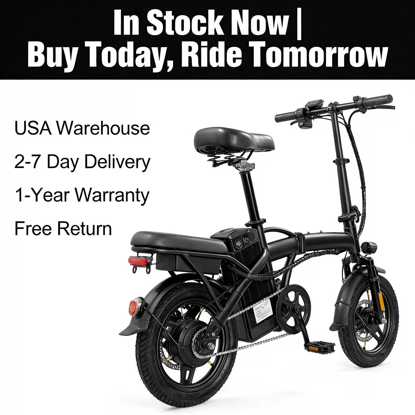 HEZZO T5 Folding Electric Bike for Adults Commuter 48V 350W With Basket US Stock Free Shipping