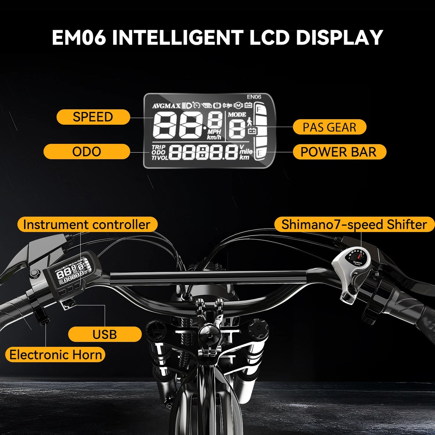 Cybervelo 1600W Peak 20" Fat Tire All-Terrain E-Bike, 80 Miles 30MPH Electric Dirt Bike, E-Motocycle with one year warrenty EK11