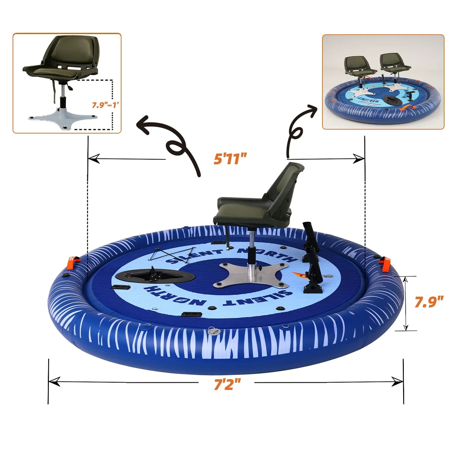 Nawakar Inflatable Fishing Boat Portable Touring Paddle Board Kayak with Seat Inflatable Adventure Boat for Fishing,Thrilling