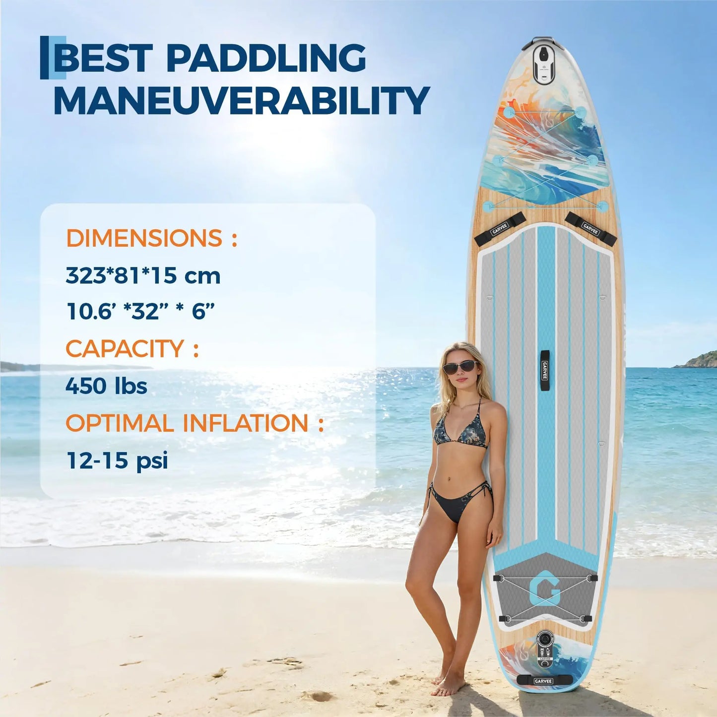 Inflatable Paddle Board, Inflatable Stand Up Paddleboards with Premium SUP Accessories, High Weight Capacity, Large Paddle