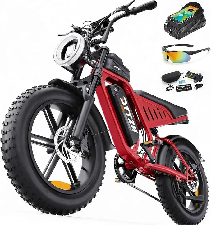 F62000w48V25A Electric Bike for Adults with NFC & Password Unlock Electric Motorcycle 20" Fat Tire Electric Dirt BikeAll-terrain