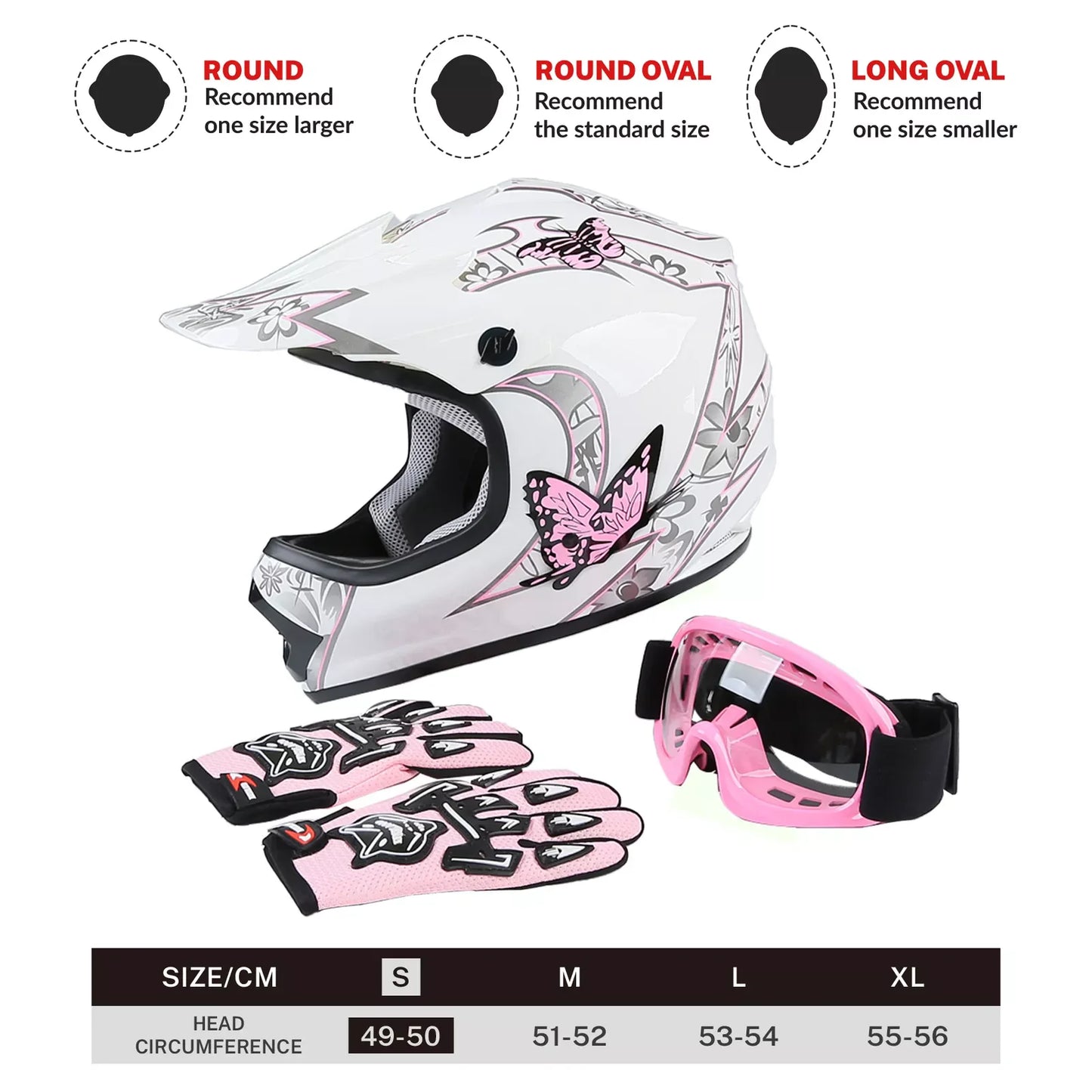 DOT Youth Helmet Child Kids Motorcycle Full Face Offroad Dirt Bike ATV S M L XL