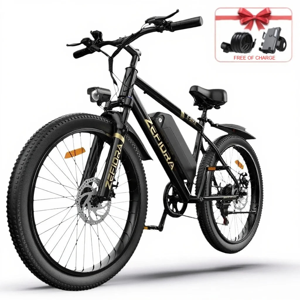 Zefiora M10 Mountain Bikes Free Delivery,25mph 30 Miles,electric Bicycle 48v 10a 15a 17.5a Battery,26" Electric Bike For Adults