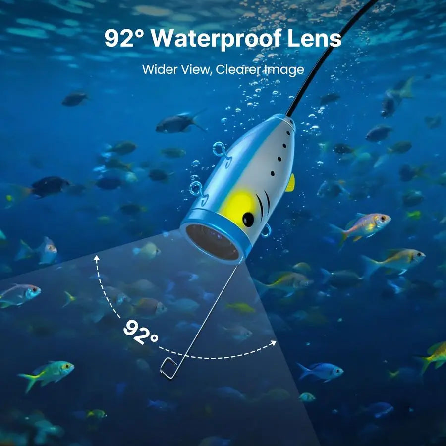 Underwater Fishing Camera 7 Inch Ice Fishing Camera with 2 Batteries, Portable Fish Finder Waterproof 1000TVL Fishing Camera 12p