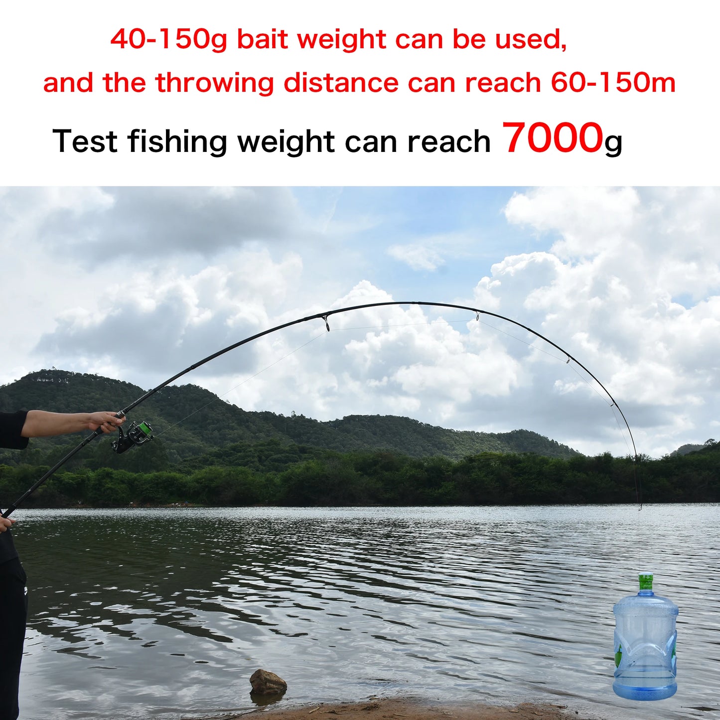BIUTIFU 2Tips Carp Fishing Rod 3.5lb 7Sections 4.2/3.6/3.0m 30t Carbon Fiber Travel Throwing 60-150m Shore Casting Spinning Pole
