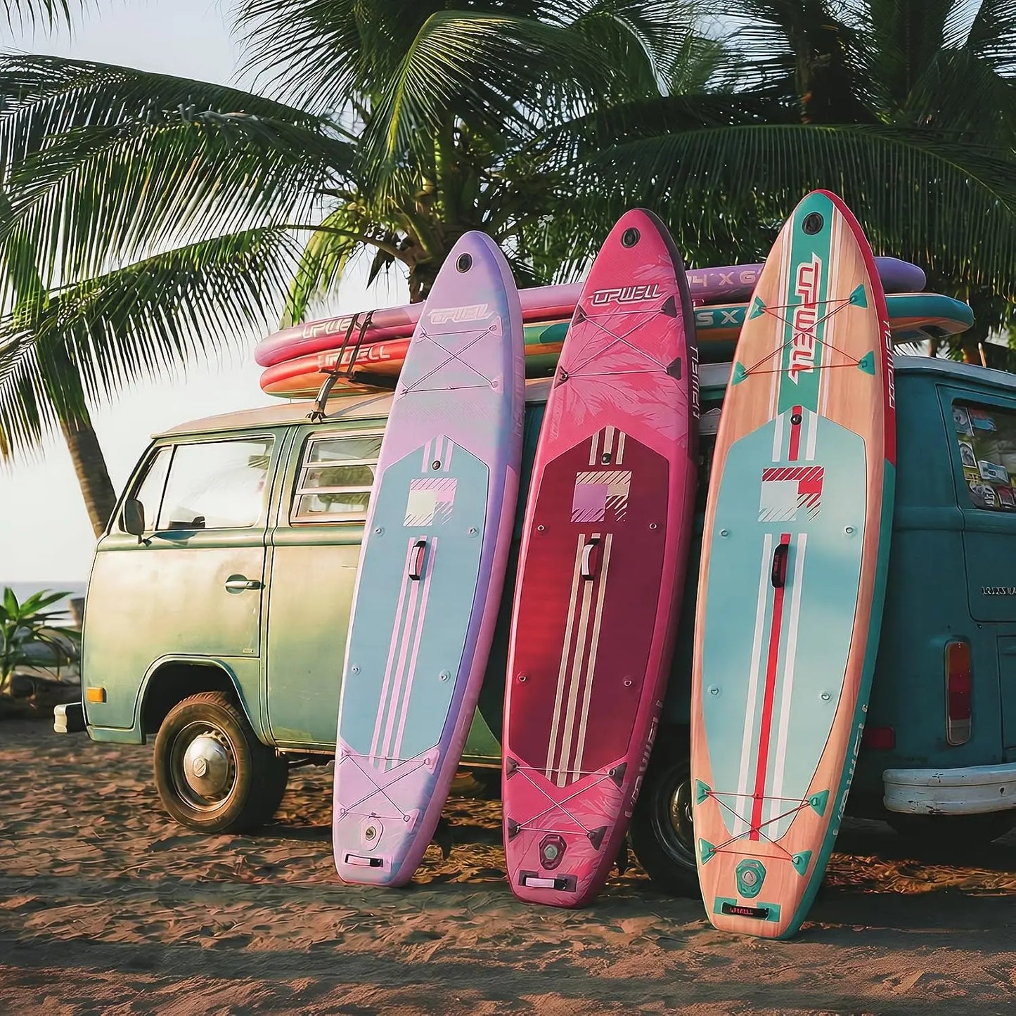 11'×34" Inflatable SUP Board for Adults & Teens, Premium Accessories, 120L Backpack, Paddle, Leash, Hand Pump, Fins