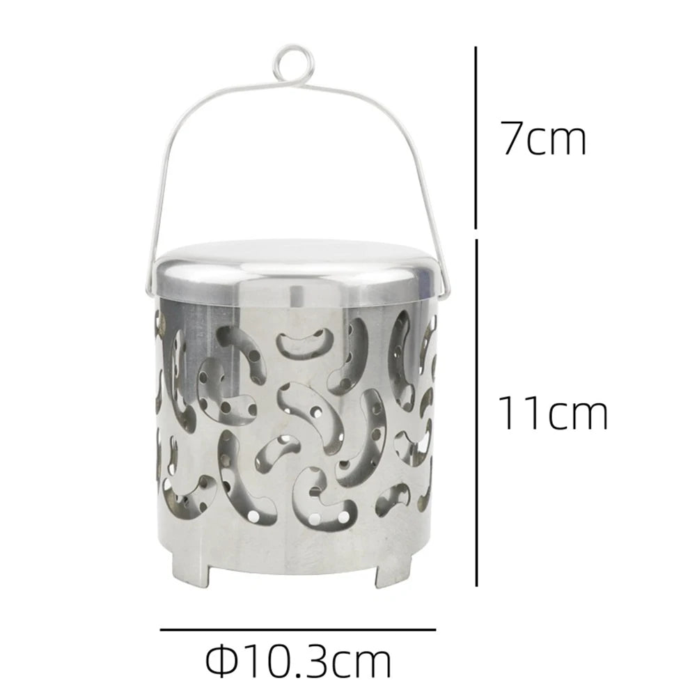 Stainless Steel Camping Mini Heater Tent Heating Cover Camping Heated Stove for Outdoor Backpacking Hiking Traveling BBQ