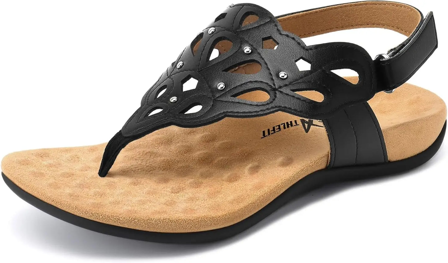 Orthopedic Sandals for Women Summer Adjustable Orthotic Thong Sandals with Arch Support
