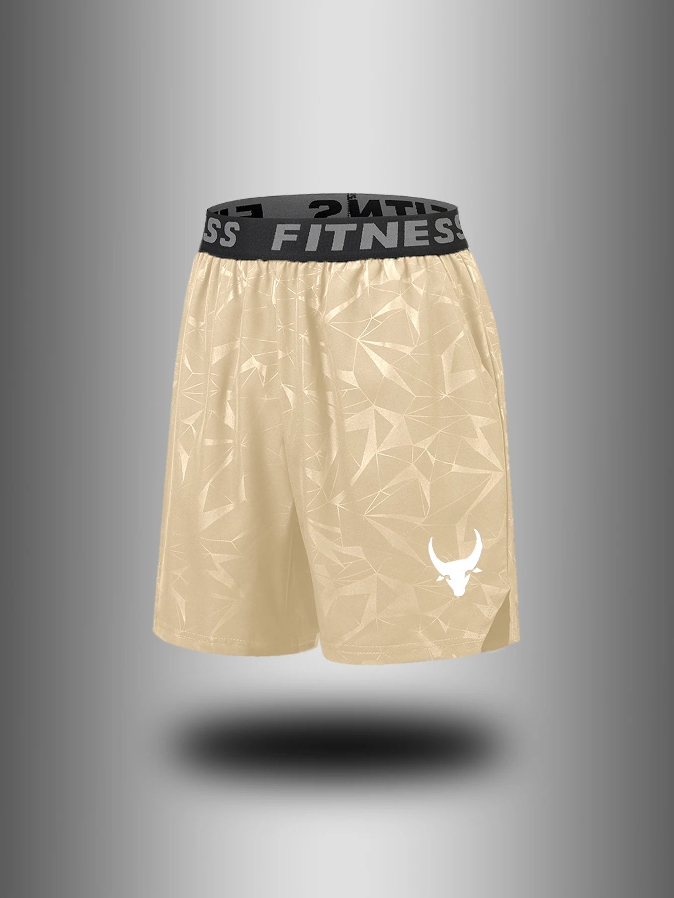 Men'S Athletic Quick-Dry Casual Elastic Waistband Shorts Set with Geometric Print Summer Sports Wear