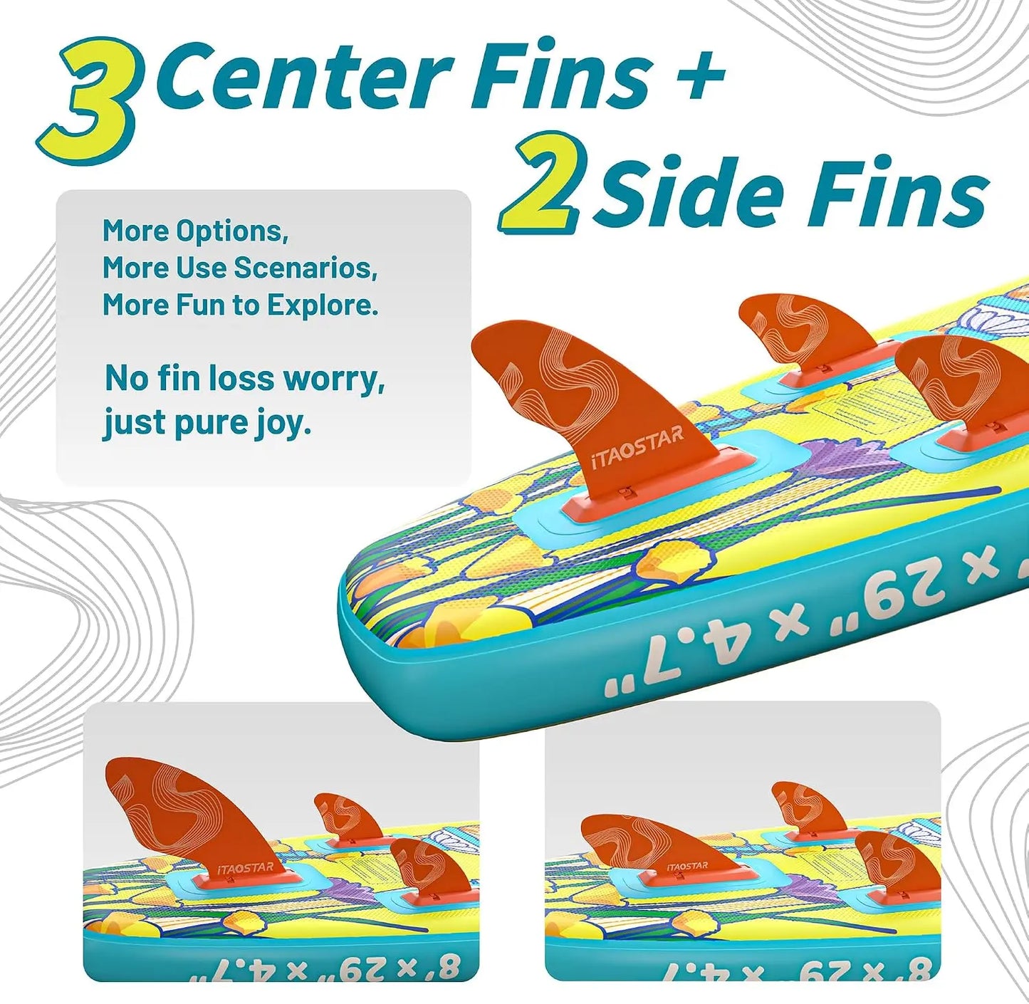 8'x29" / 11'x35" / 11'6"x34" / 11'x34" Inflatable Paddle Board, Premium SUP Accessories, Extra Wide for Balance, Tailored Fins