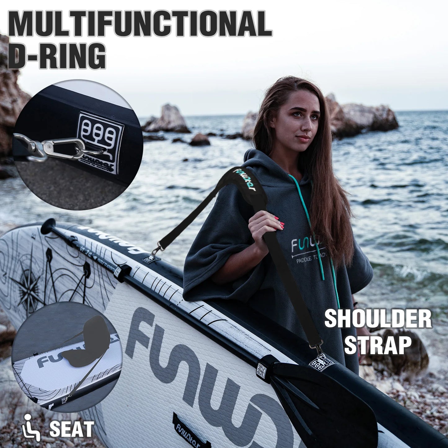 FUNWATER Inflatable Stand Up Paddling Board 335*83*15cm Paddle Board Surfboard Non-Slip Water Sport Paddle Board With Accessory