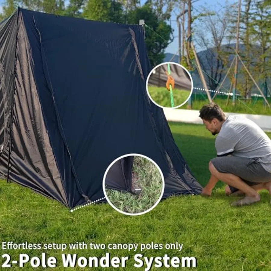 Instant Camp Hub Tailgate Tent 3 Person Spacious Shelter with 3 Doors Universal Car Fit 2-Minute Setup