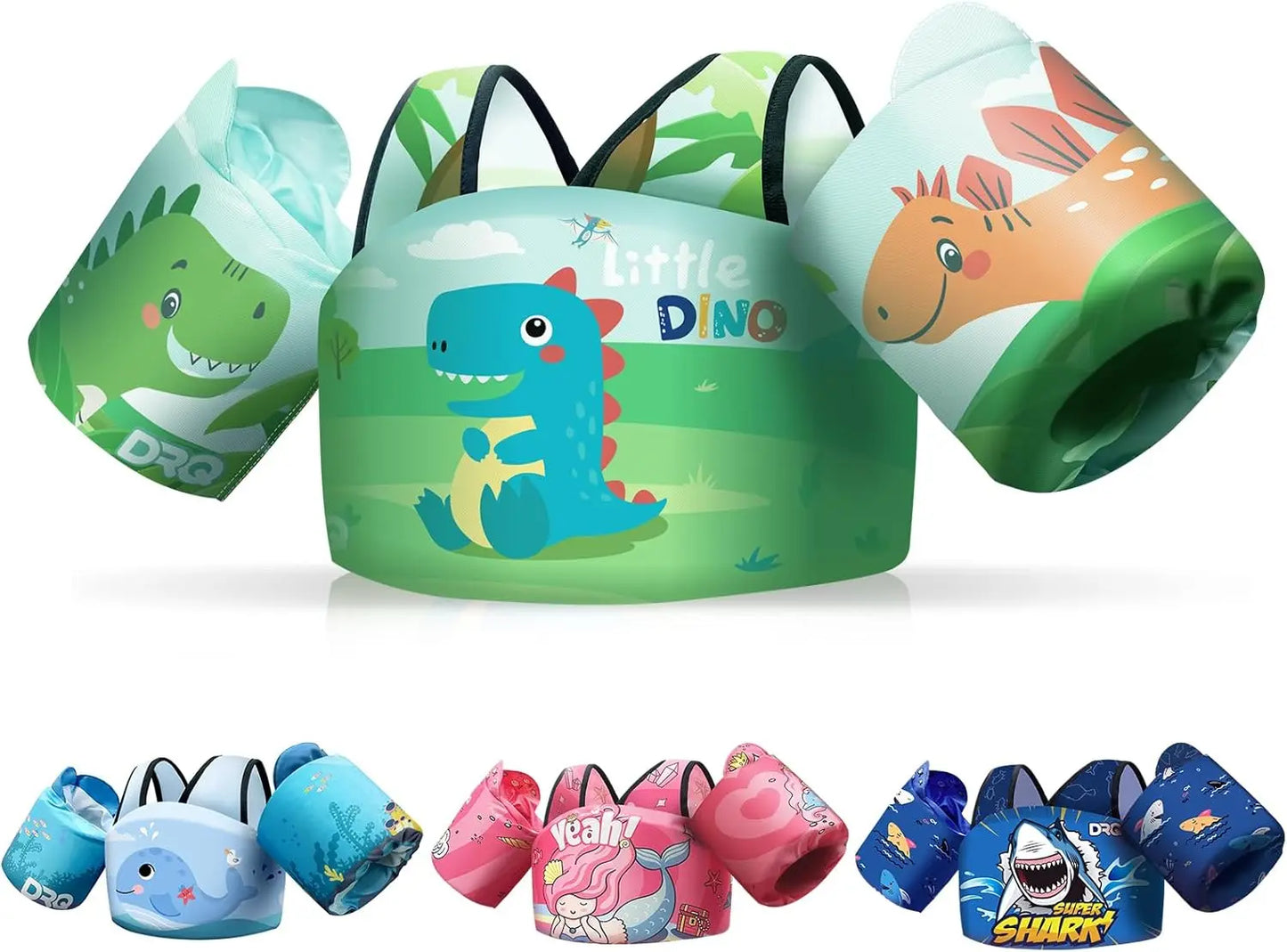 Kids Swim Vest Floaties for 22-66lbs, Puddle Jumper Life Jacket with Shoulder Harness Arm Wings for Boys Girls Ages 2-6 Years