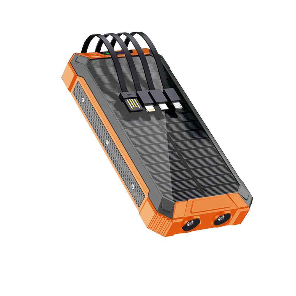 Solar Mobile Power Bank Portable Wireless Fast Charging 10000mAh 4USB port Suitable for iPhone xiaomi huawei with 2Led Light