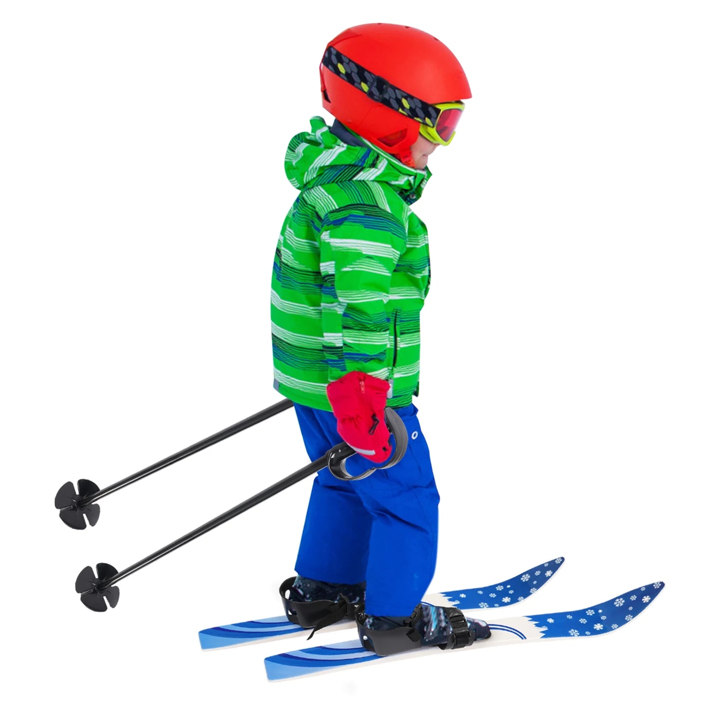 68*6cm Ski Set Kids Skis and Poles Primary Ski Double Board Children's Beginner Snow Skis for Children Outdoor Snow Recreationa