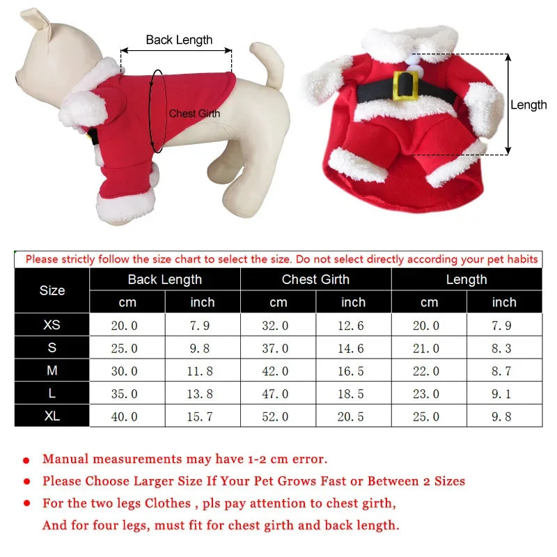 Christmas Dog Costume Funny Santa Claus Clothes For Small Medium Dogs Cats Cute Puppy Dress Up Apparel Chihuahua Pug Party Gifts