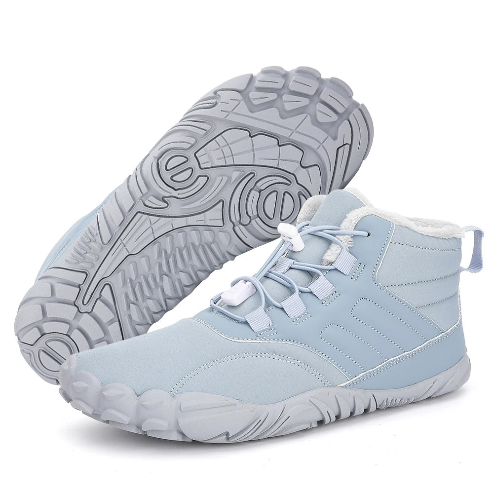 Winter Warm Running Barefoot Shoes Women Men Rubber High Ankle Boots Waterproof Non-Slip Breathable for Trekking Climbing