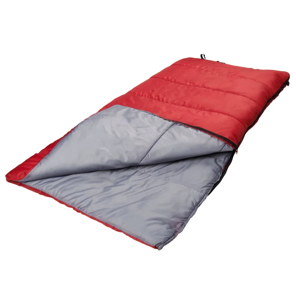 50F Warm Weather Sleeping Bag Compact Lightweight Camping Travel Quilt Machine Washable Insulated Polyester Fabric Stuff Sack