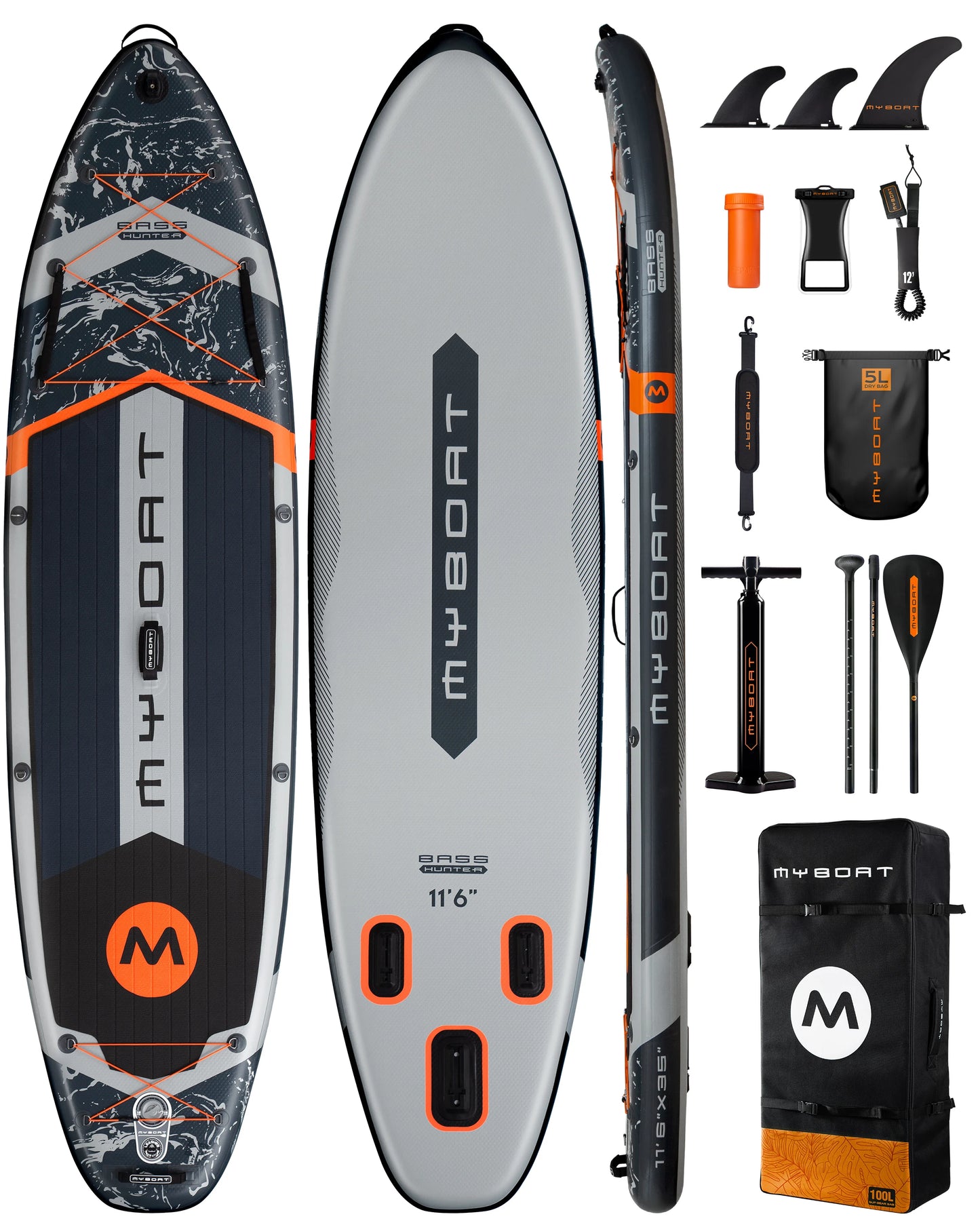 Myboat Waterproof Extra Wide Inflatable Paddle Board 11'6''x35''x6''Adult Standing Style Aquatic Fishing With Accessories SUP