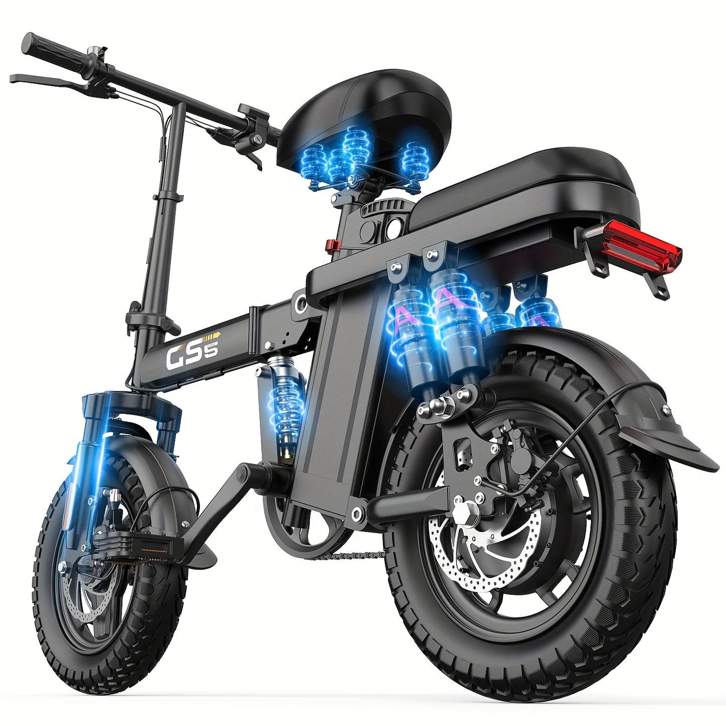 Uplee Peak Power 500W Electric Bicycle for Adults, 20MPH with Full Shock Absorption for a Comfortable Ride, Available with 48V8AH/10AH/15AH/17.5AH Batteries, Offering a Range of 10-35 Miles. Features a 14'' Tubeless Off-Road