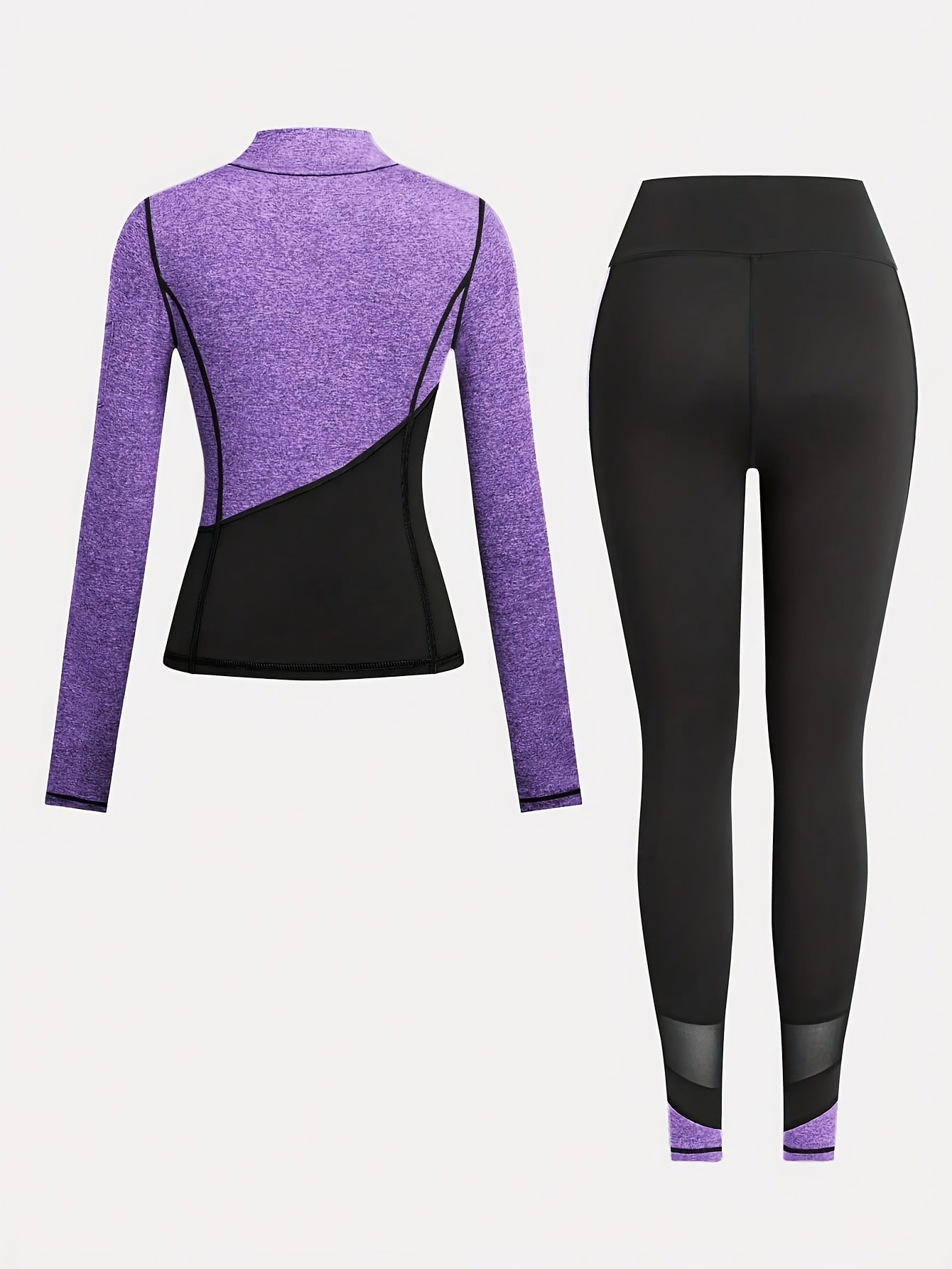 Yoga Outfit Set, a Two-Piece Yoga Ensemble Including a Jacket And Leggings, Women'S Jogging Sportswear, Yoga Fitness Workout Set.