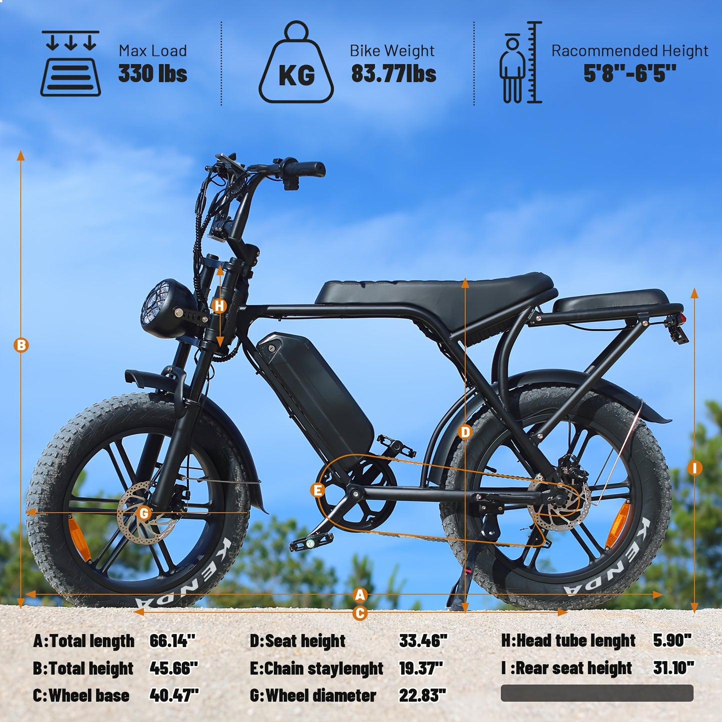 1-Pedal /Electric Bike - Heavy-Duty All-Terrain 20" Tire Electric Mountain Bike with 740W Motor, 48V 15Ah Removable Battery, 7-Speed Gear System, Front/Rear Disc Brakes, Global Voltage 100-240V, Global Plug Compatibility, All