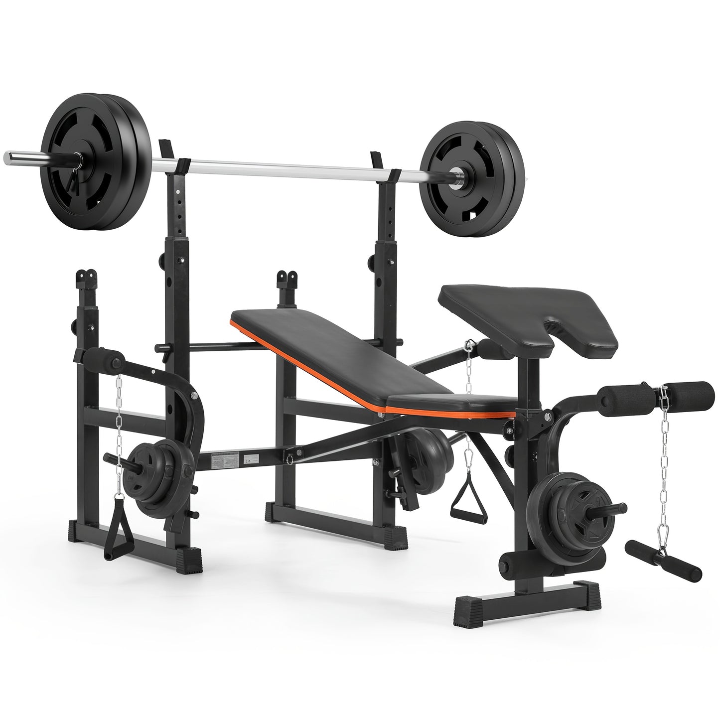 Durable 600lbs 7-in-1 Adjustable Weight – Multi-Function Workout Set With Barbell Rack & Leg Extension For Complete Full Body Strength Training At Home Gym | Ideal Valentine'S Day Gift For Achieving Your Fitness Goals