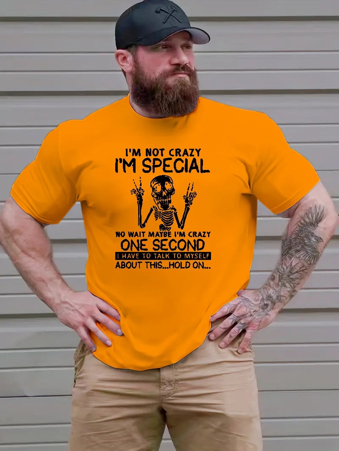 Everyday Comfort| Men's Casual Polyester T-Shirt | Vibrant Red with Humorous Skeleton Graphic | Round Neck, Short Sleeve | Stretchy & Breathable | All-Season Comfort Fit | Machine Washable | Bold Statement Tee for Casual Atti
