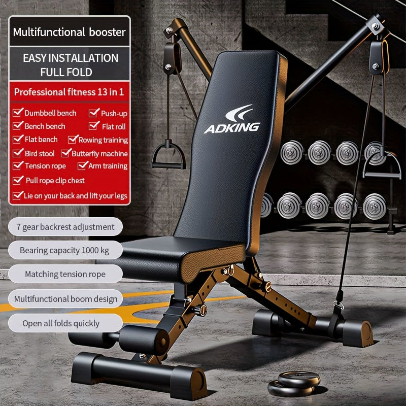 Shoulder and Chest Muscle Exercise Dumbbell Bench, Home Fitness Chair, Bench Press and Sit-Up Assist Equipment, Barbell Fly Foldable Multifunctional Fitness Bench