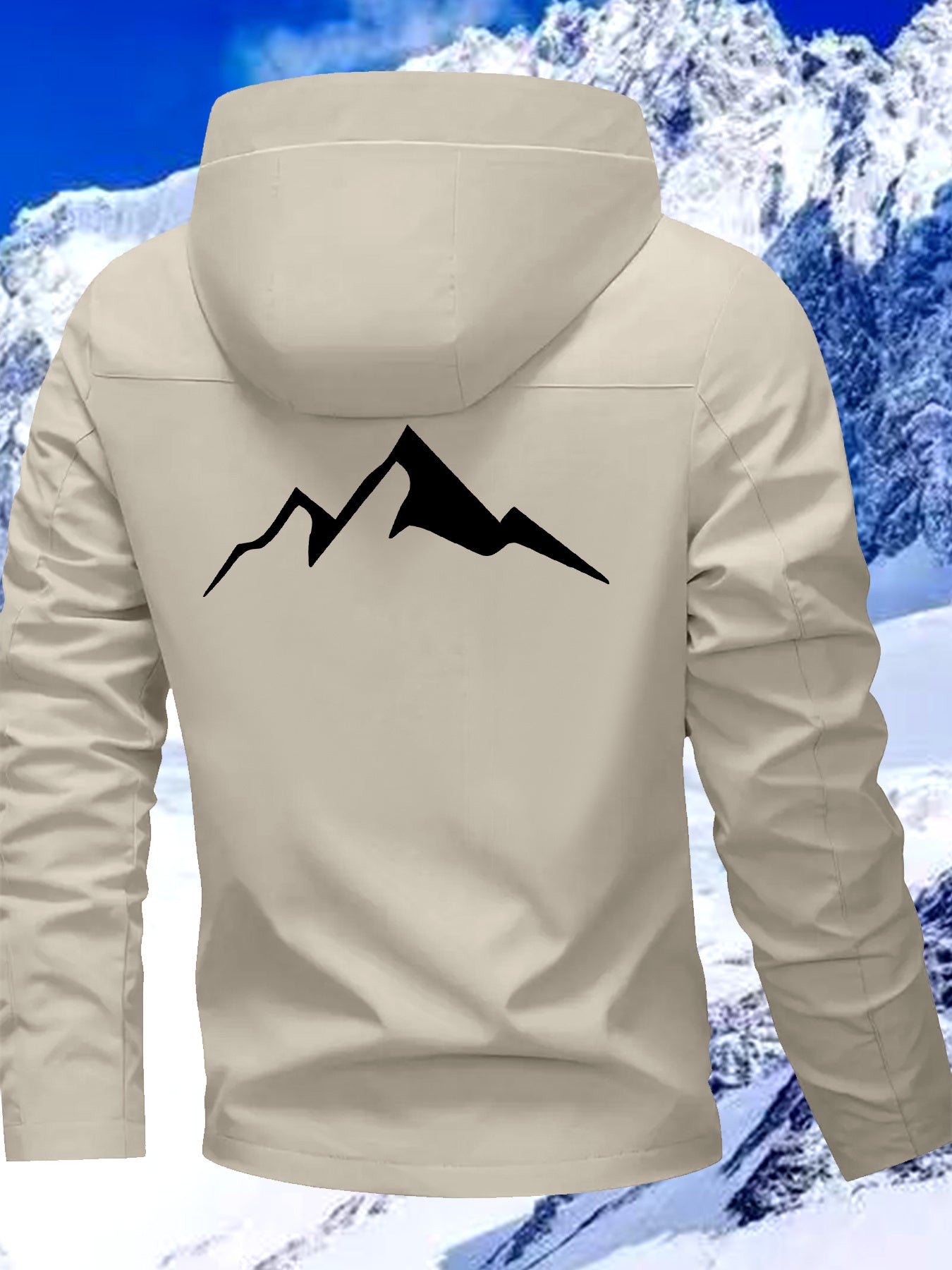 New Couple's Snow Mountain Print Jacket, All-Weather Windproof Outdoor Hiking Jacket for Men and Women