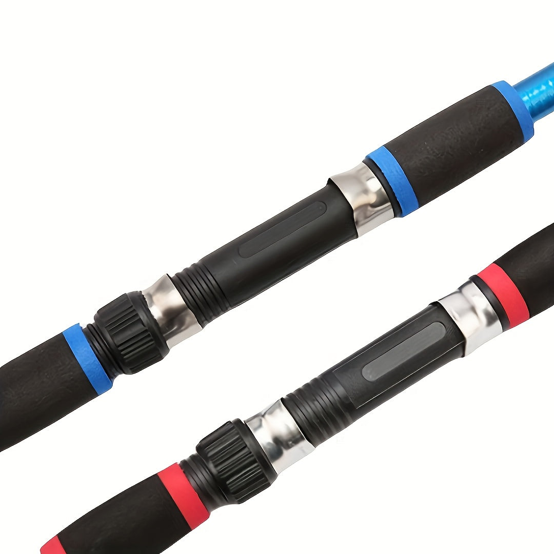 Portable Telescopic Fishing Rod with a Rotating Reel And Bait Hooks for Travel, Complete Rod Kit with Bait Tackle Set And Hook Storage Bag, Soft Bait T-Tail Pre-Wound Reel Set, Packed in a Suitcase.