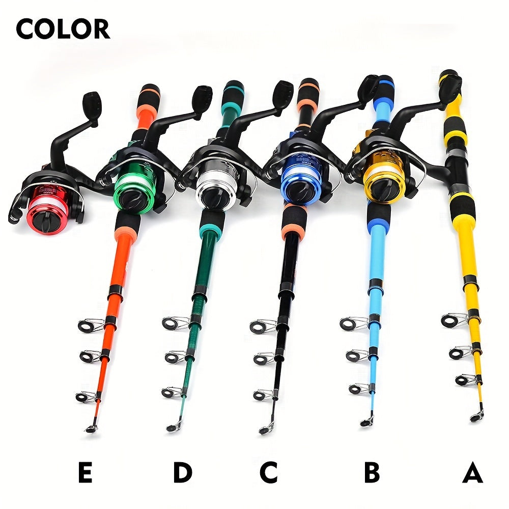 PRO BEROS Telescopic Fishing Rod 4.9ft/5.6ft Heavy-Duty Fiber Baitcasting Pole - Collapsible Power Rod with Spinning Compatible for Freshwater/Saltwater Fishing, Portable for /boat (Ideal for Trout, Bass, Pike) - Ideal