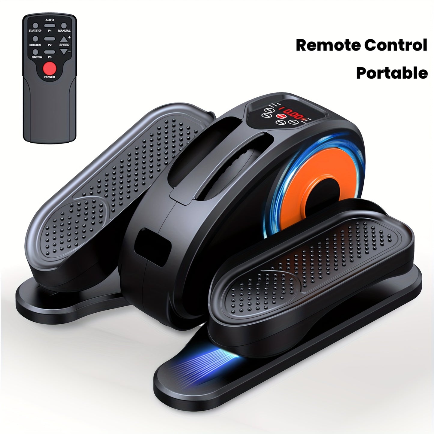 Under Desk Elliptical Machine, Ellipse Leg Exerciser for Seniors Fully Assembled, Quiet & Portable Electric Seated Pedal Exerciser with Remote Control & 12 Adjustable Speeds