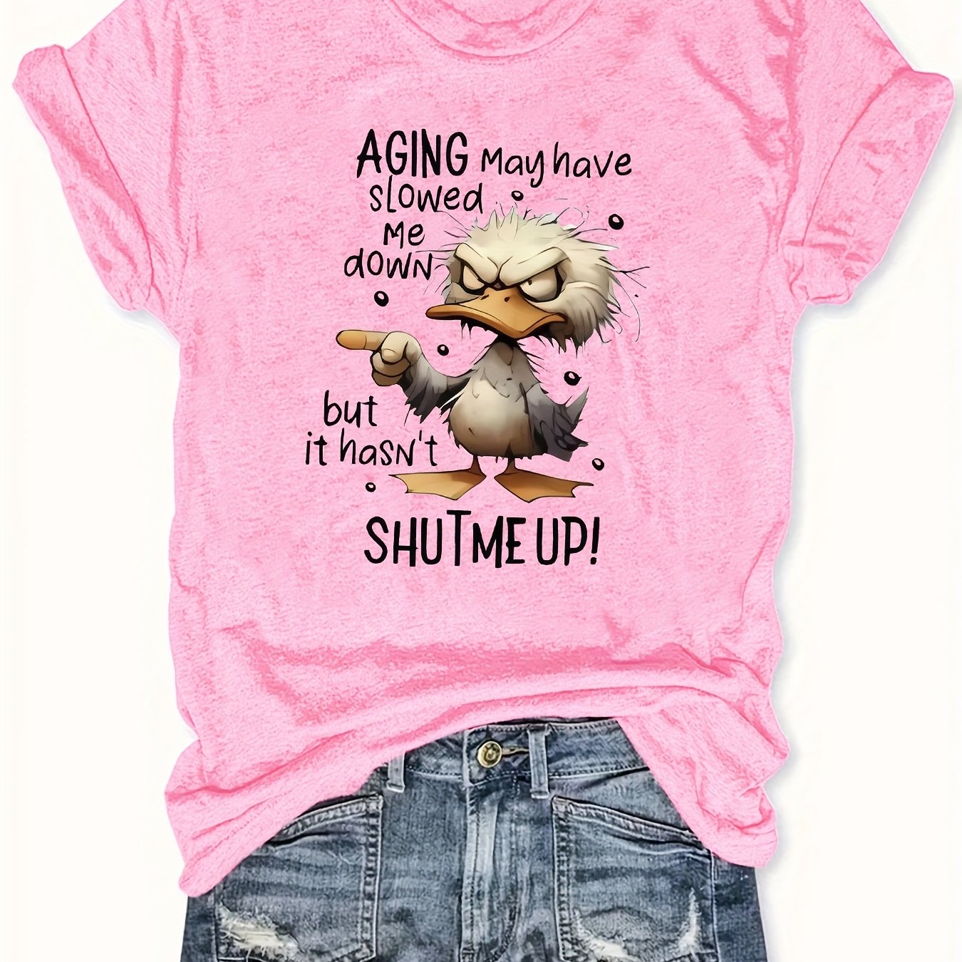 2025 Summer Collection, Women's Short Sleeve Casual Print Round Neck Top, Elegant