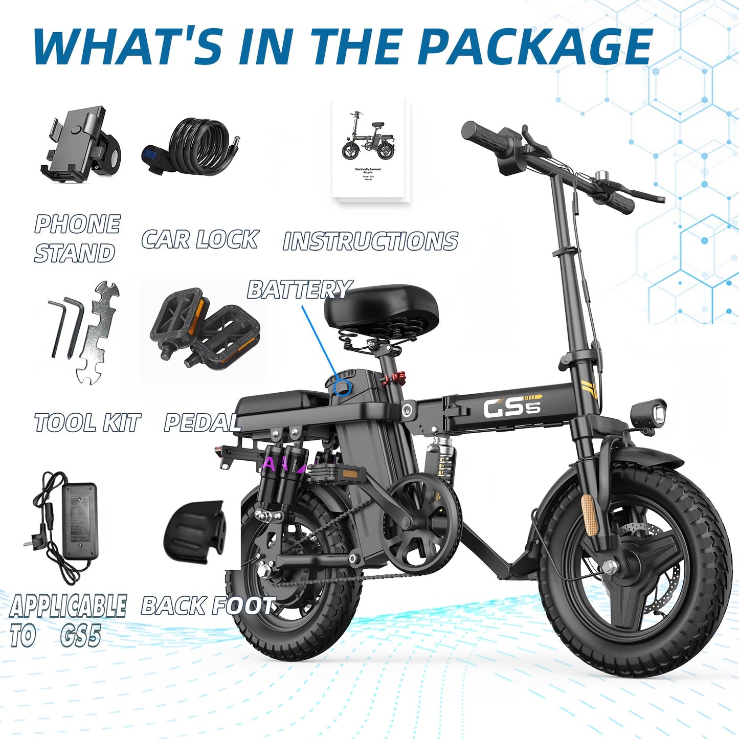 Uplee Peak Power 500W Electric Bicycle for Adults, 20MPH with Full Shock Absorption for a Comfortable Ride, Available with 48V8AH/10AH/15AH/17.5AH Batteries, Offering a Range of 10-35 Miles. Features a 14'' Tubeless Off-Road