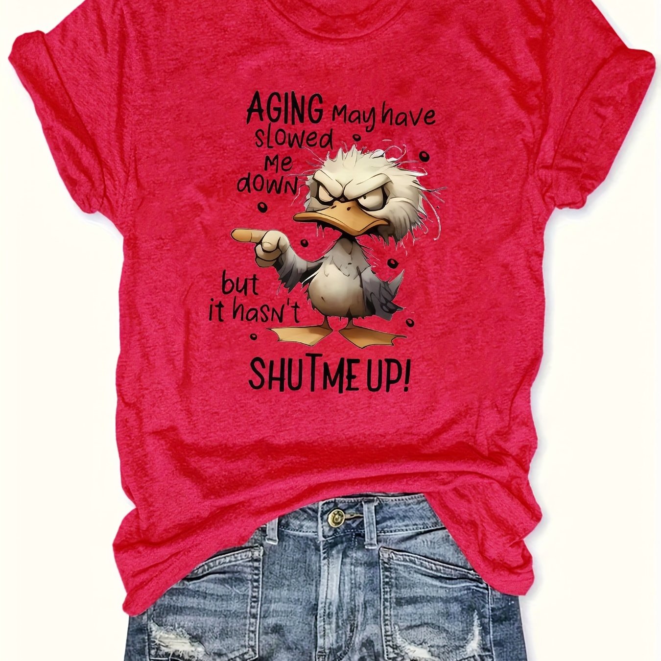 2025 Summer Collection, Women's Short Sleeve Casual Print Round Neck Top, Elegant