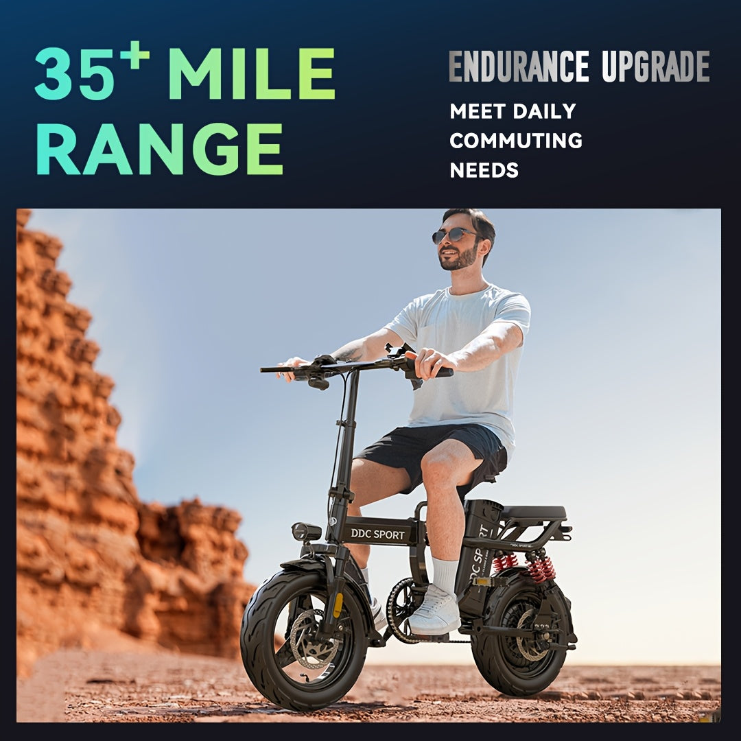 M1 Electric Bicycle for Adults Featuring a Basket, (960Wh)700W Peak Motor, 32 Miles Range, 20MPH Commuter E-Bike with 48V 20AH Removable Battery, 14" All-Purpose Tire, 385 Lbs Capacity, LCD Display & Dual Disc Brake, 11-Shock