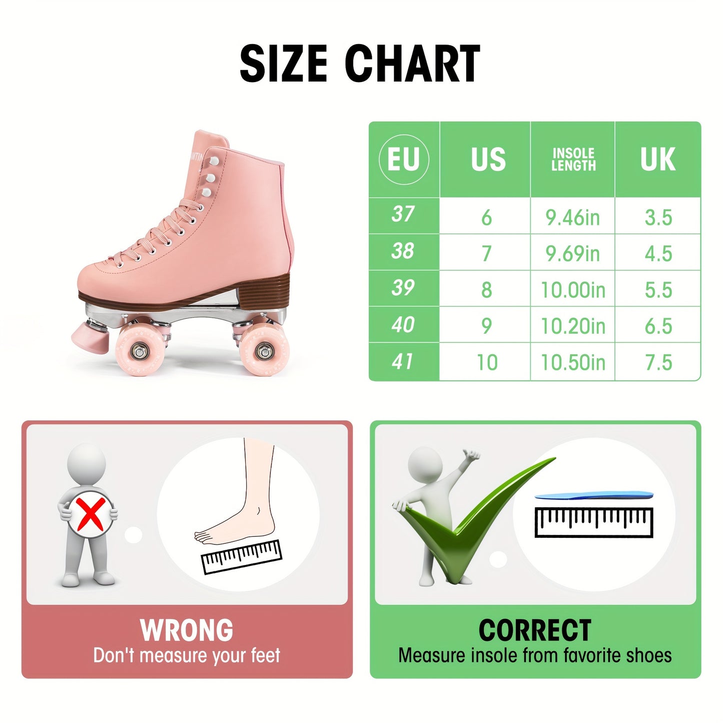 Roller Skates For Women/Youth With Height Adjustable Stoppers Retro Quad Roller Skates For Outdoor And Indoor