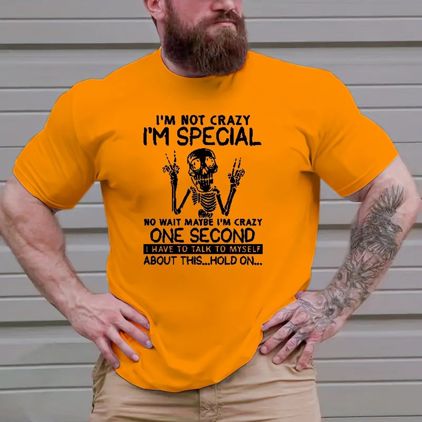 Everyday Comfort| Men's Casual Polyester T-Shirt | Vibrant Red with Humorous Skeleton Graphic | Round Neck, Short Sleeve | Stretchy & Breathable | All-Season Comfort Fit | Machine Washable | Bold Statement Tee for Casual Atti