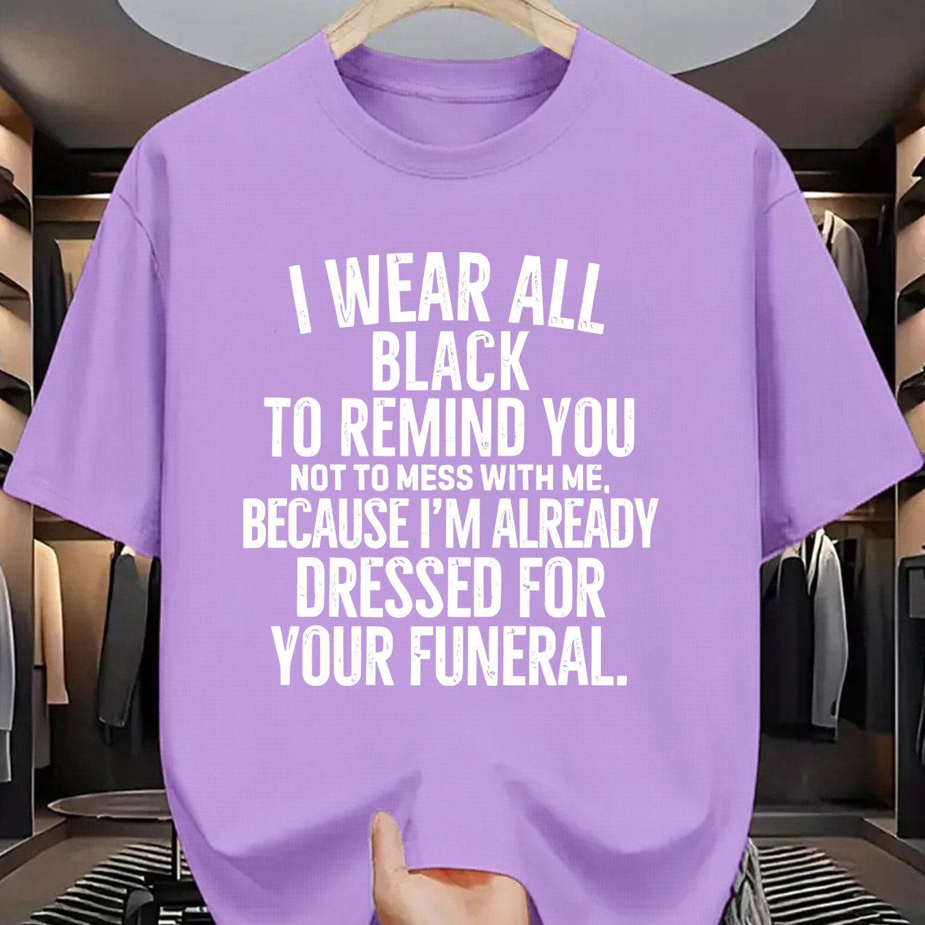 Funny Funeral Threat T-Shirt - "I Wear All Black to Remind You Not to Mess with Me" Saying - Olive Green Crew Neck Tee - Lightweight Summer Shirt for Men & Women - Casual Casual Attire Costume Party Outfit - Sarcastic Dark Hu