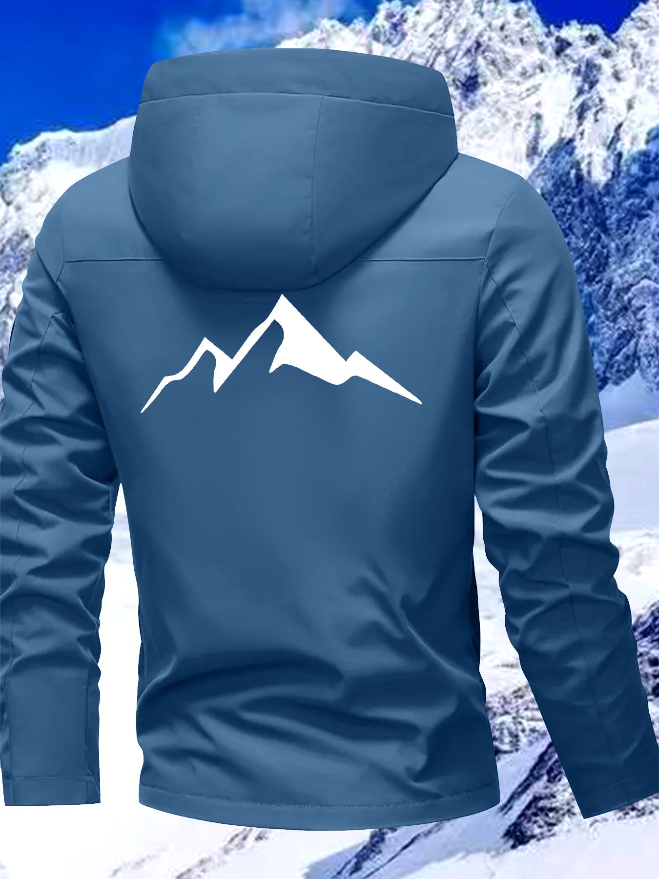 New Couple's Snow Mountain Print Jacket, All-Weather Windproof Outdoor Hiking Jacket for Men and Women