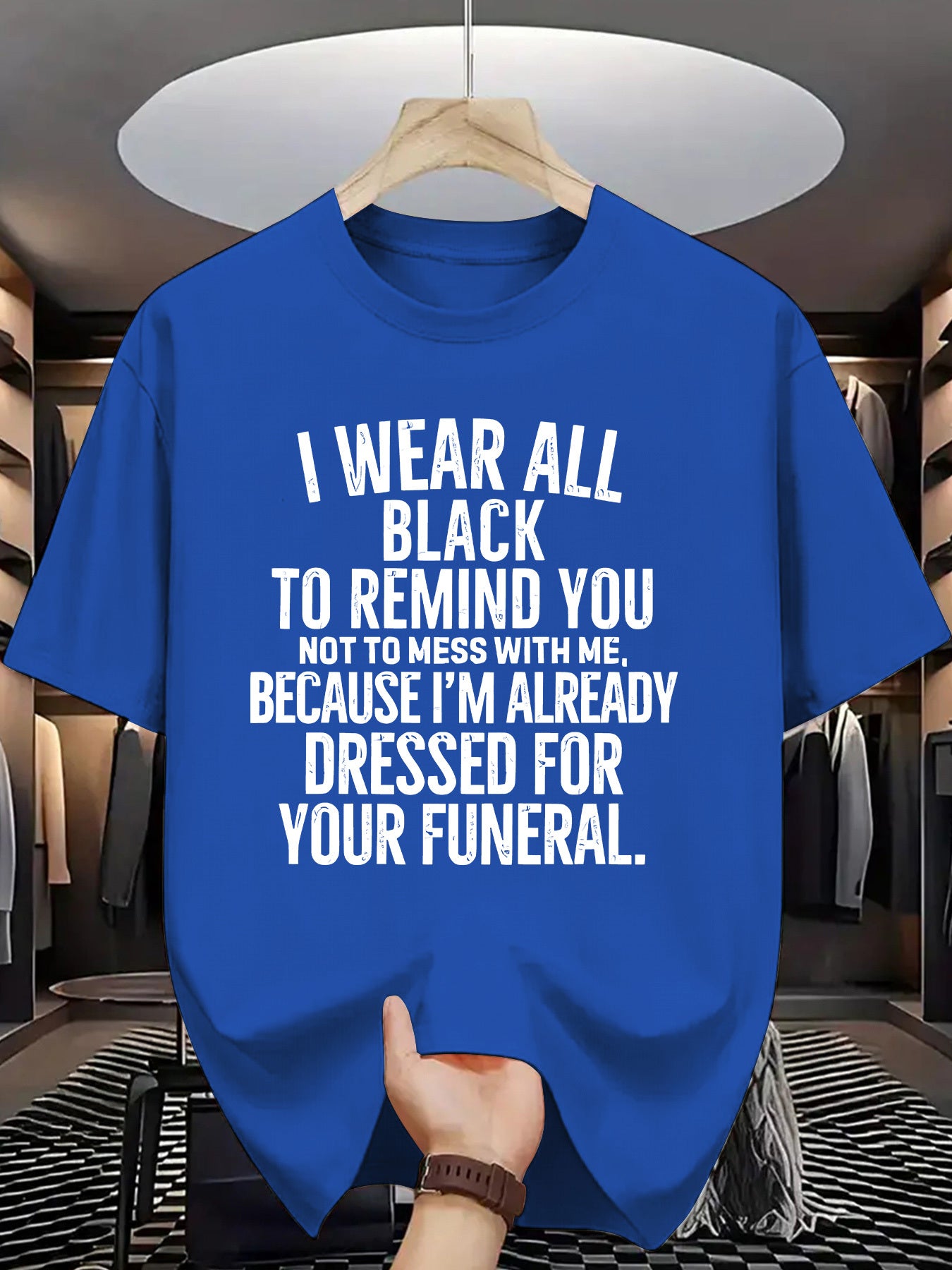 Funny Funeral Threat T-Shirt - "I Wear All Black to Remind You Not to Mess with Me" Saying - Olive Green Crew Neck Tee - Lightweight Summer Shirt for Men & Women - Casual Casual Attire Costume Party Outfit - Sarcastic Dark Hu