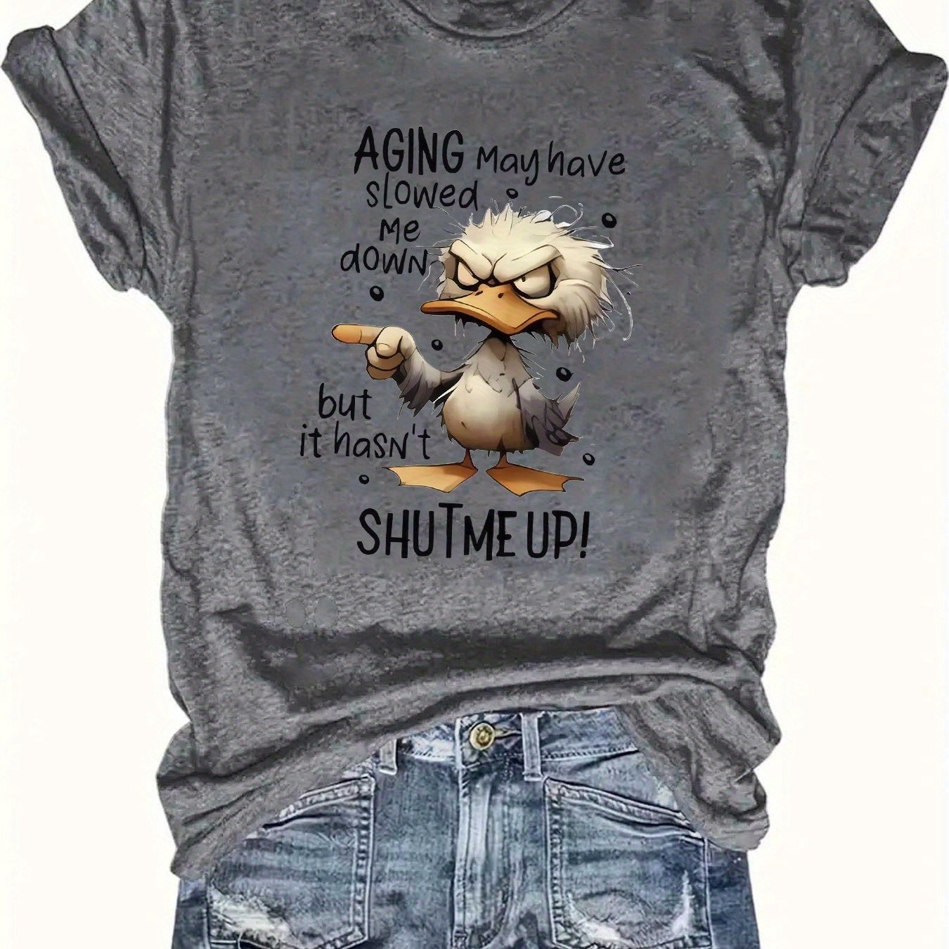 2025 Summer Collection, Women's Short Sleeve Casual Print Round Neck Top, Elegant